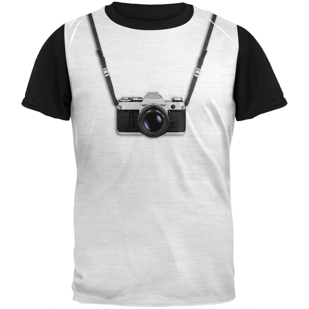 Halloween Photographer Film Camera Costume Adult Black Back T-Shirt Men's T-Shirts Old Glory SM Multi 