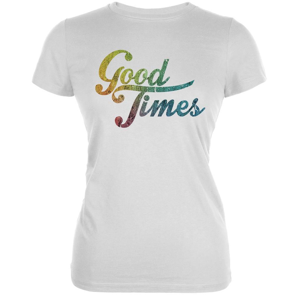 Good Times White Juniors Soft T-Shirt Juniors T-Shirts Life 2XL White 