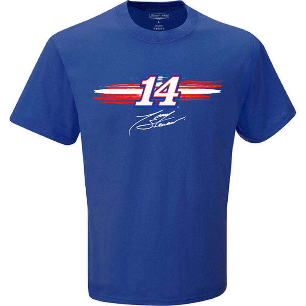 Tony Stewart - 14 Fan Up Adult T-Shirt Men's T-Shirts Tony Stewart MD Blue