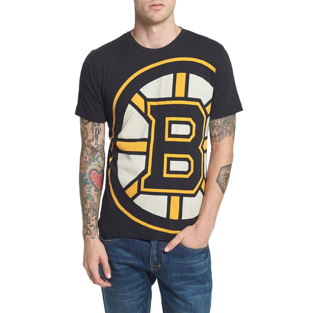 Boston Bruins - Overgrown Logo Soft Adult T-Shirt Men's T-Shirts Boston Bruins 2XL Black 