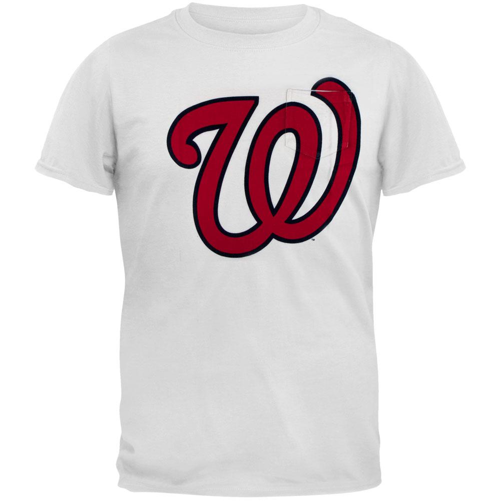 Washington Nationals - Logo The Heavy Vintage Pocket Adult T-Shirt Men's T-Shirts Washington Nationals LG White 