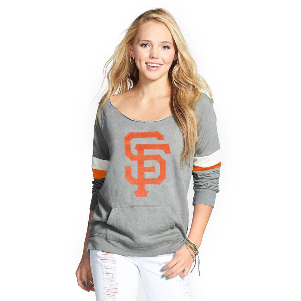 San Francisco Giants - Logo Deal Juniors Scoop Neck Pocket Sweatshirt Juniors Sweatshirts San Francisco Giants LG Grey 