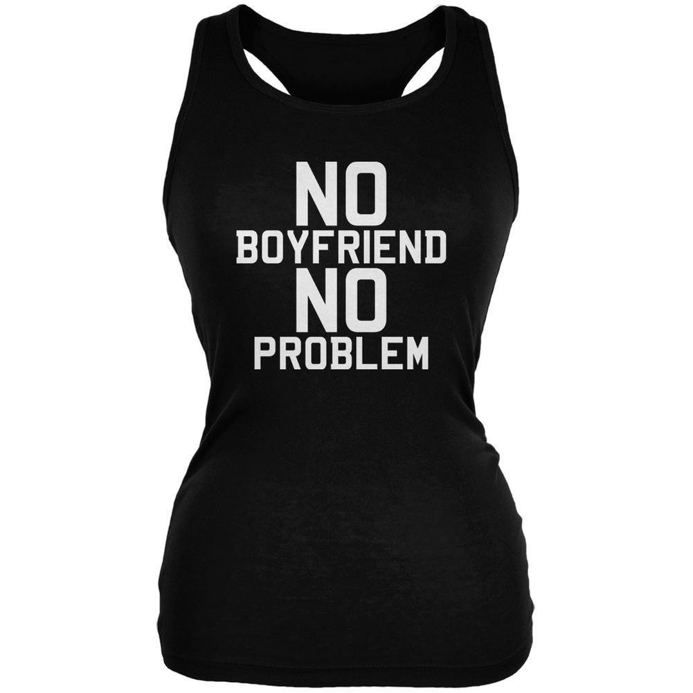 No Boyfriend No Problem Black Juniors Soft Tank Top Juniors Tank Tops Old Glory 2XL Black 