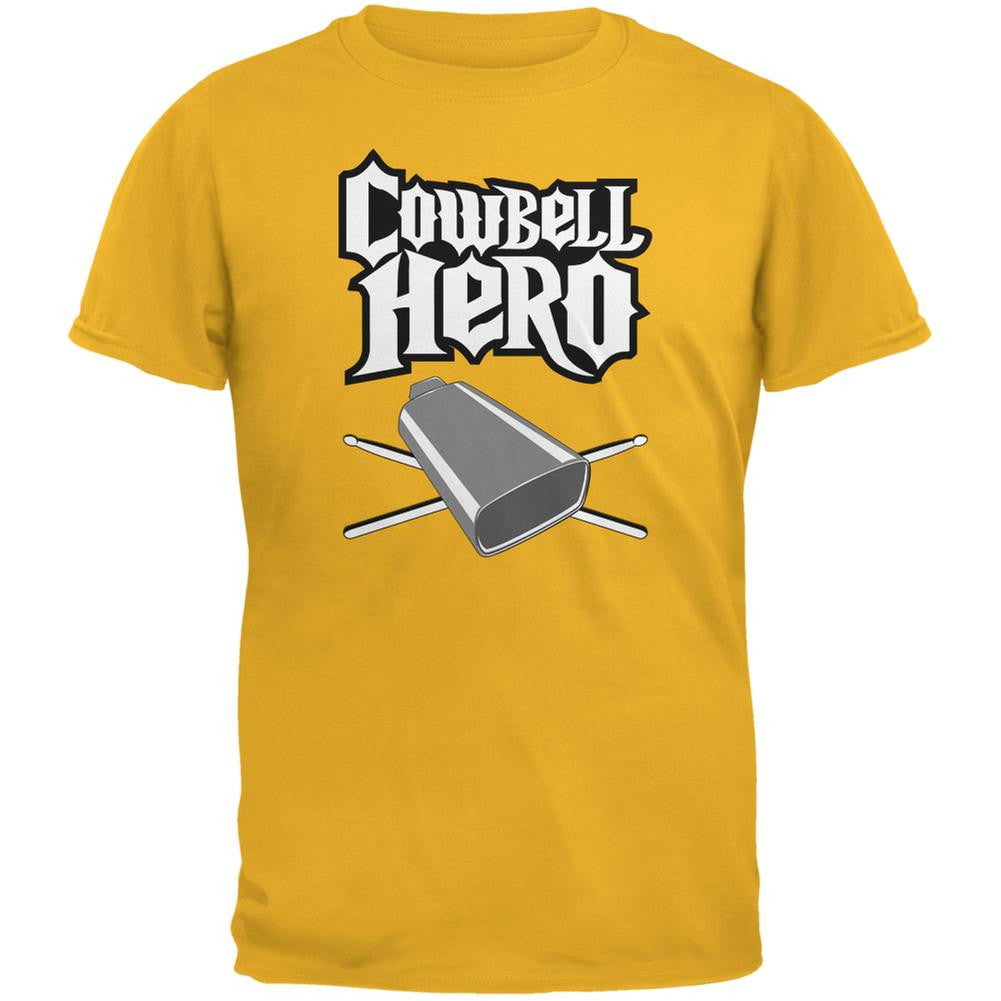 Cowbell Hero Gold Adult T-Shirt Men's T-Shirts Old Glory 2XL Yellow 