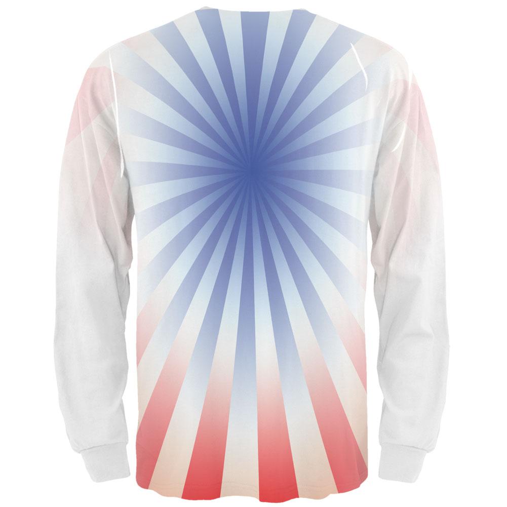 Patriot Blue Starburst All Over Adult Long Sleeve T-Shirt Men's Long Sleeves Old Glory   