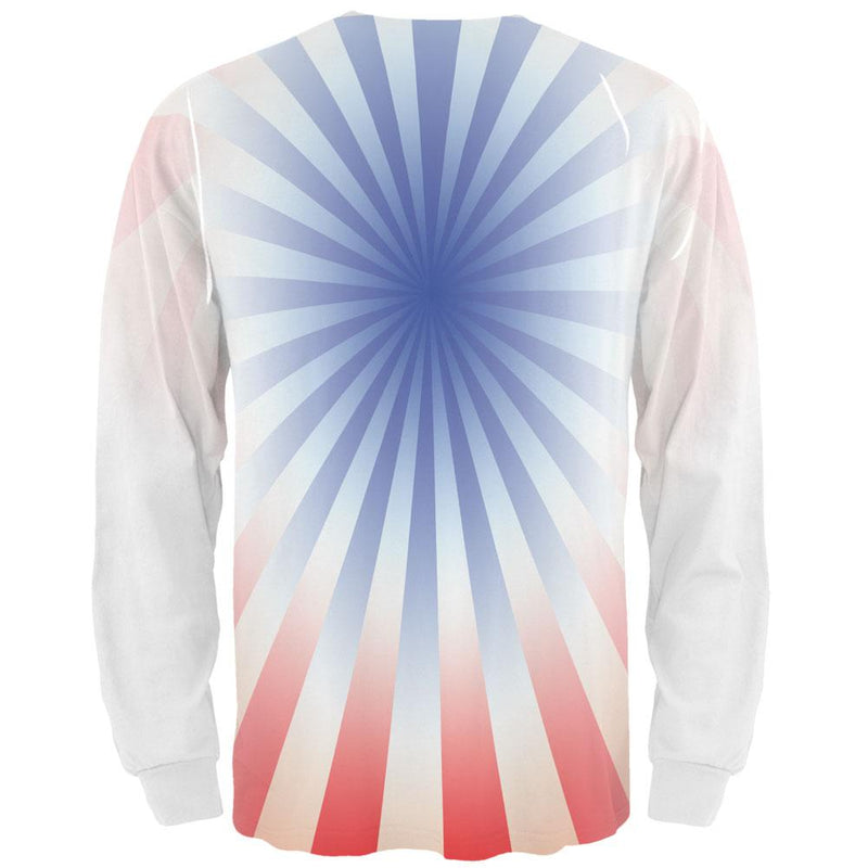 Patriot Blue Starburst All Over Adult Long Sleeve T-Shirt Men's Long Sleeves Old Glory   