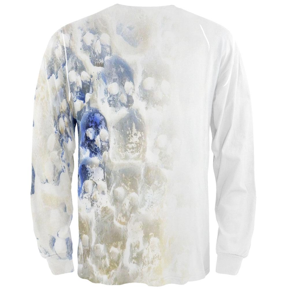 Halloween Wall of Skulls All Over Adult Long Sleeve T-Shirt Men's Long Sleeves Old Glory   