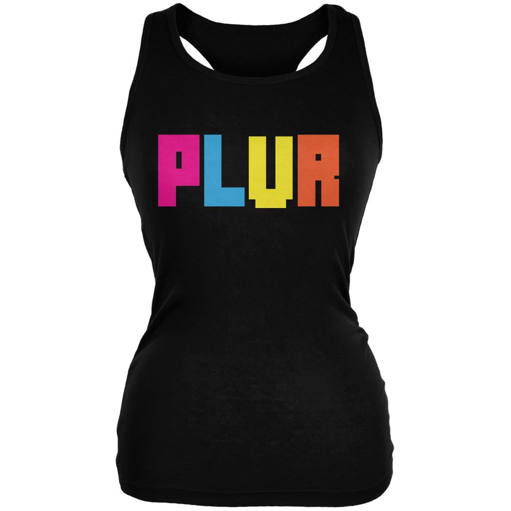 Plur Black Juniors Soft Tank Top Juniors Tank Tops Old Glory 2XL Black 