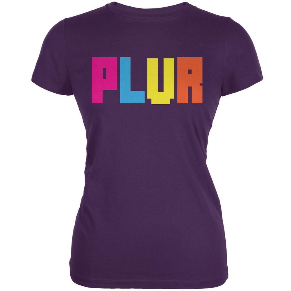 Plur Purple Juniors Soft T-Shirt Juniors T-Shirts Old Glory 2XL Purple 