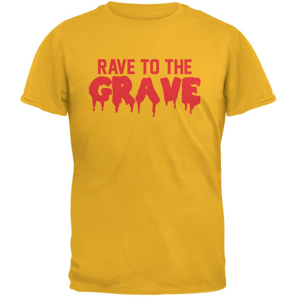 Rave To The Grave Gold Adult T-Shirt Men's T-Shirts Old Glory 2XL Yellow 