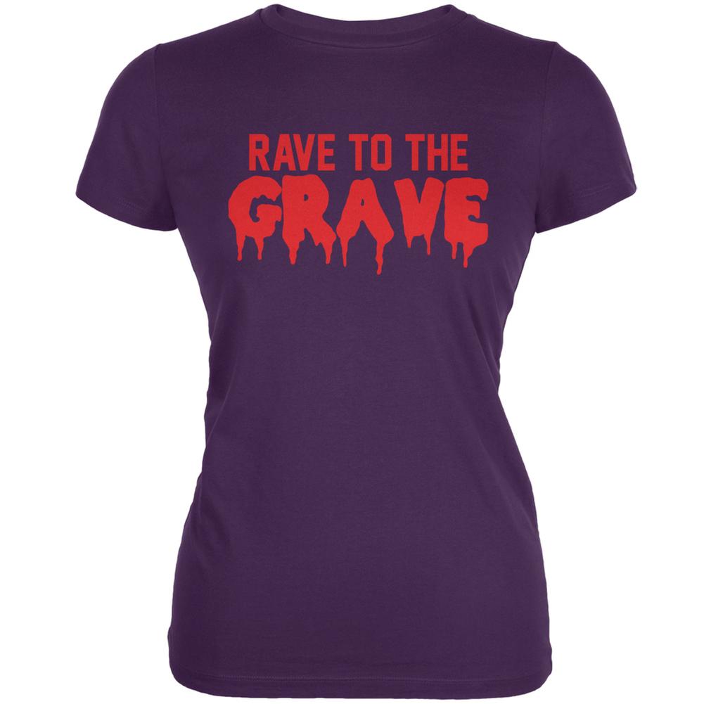 Rave To The Grave Purple Juniors Soft T-Shirt Juniors T-Shirts Old Glory 2XL Purple 