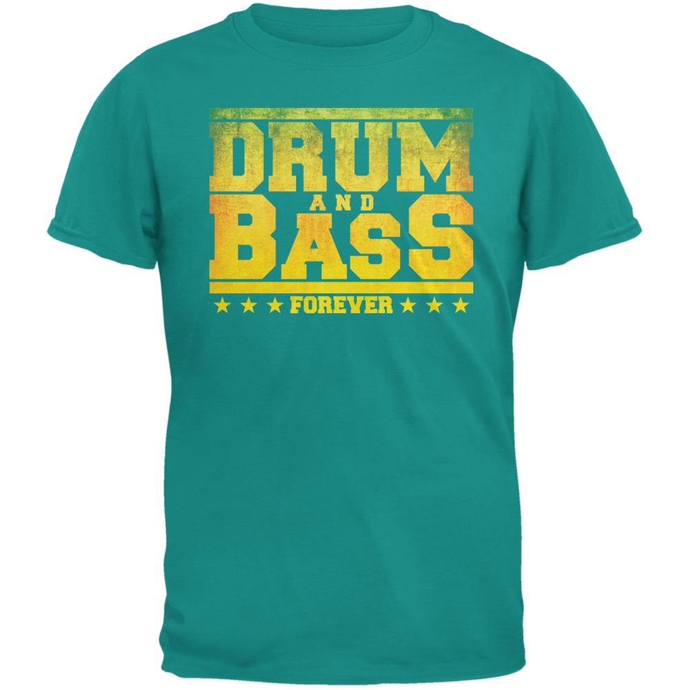 Drum And Bass Forever Jade Green Adult T-Shirt Men's T-Shirts Old Glory 2XL Green 