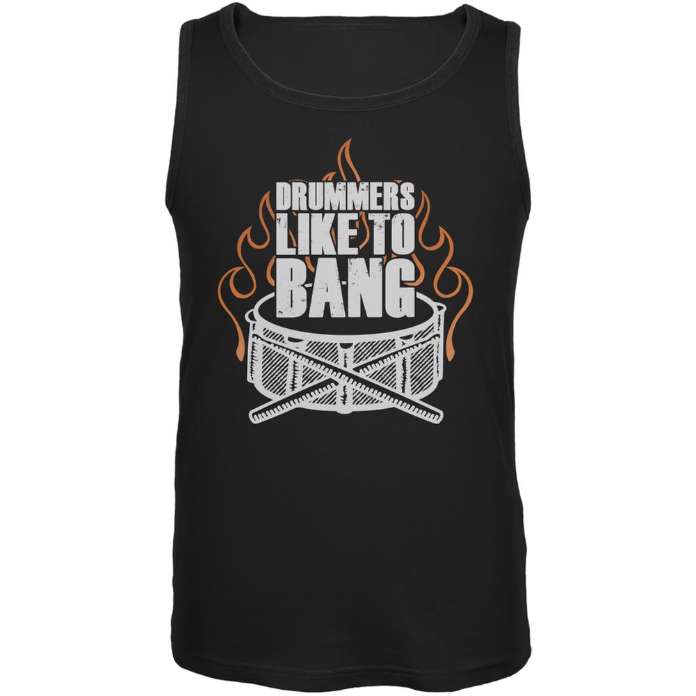 Drummers Like To Bang Black Adult Tank Top Men's Tank Tops Old Glory 2XL Black 