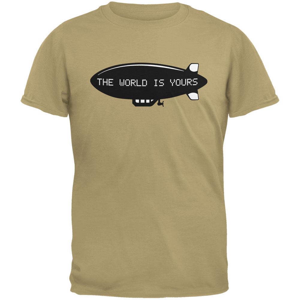 The World Is Yours Blimp Tan Adult T-Shirt Men's T-Shirts Old Glory 2XL Beige 