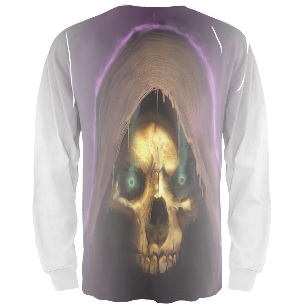 Halloween Grim Reaper All Over Adult Long Sleeve T-Shirt Men's Long Sleeves Old Glory   