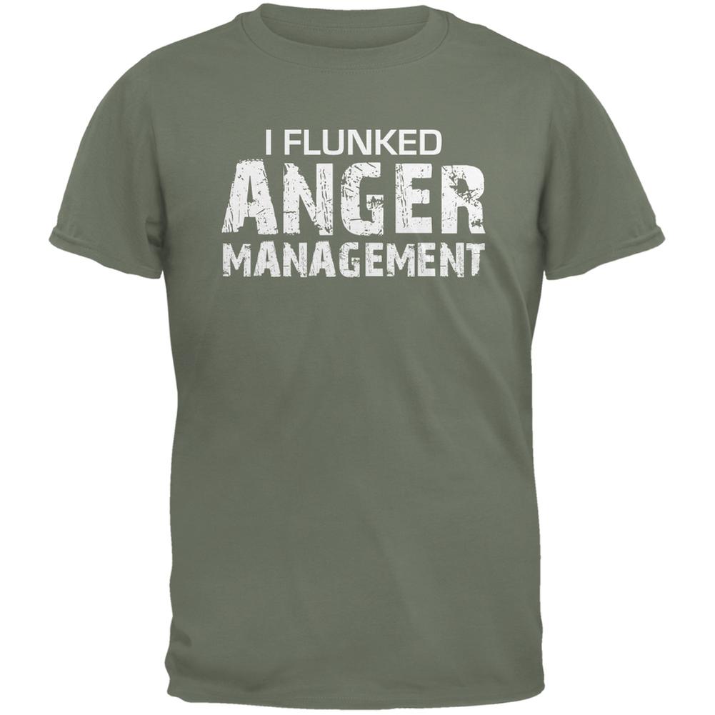 I Flunked Anger Management Military Green Adult T-Shirt Men's T-Shirts Old Glory 2XL Green 