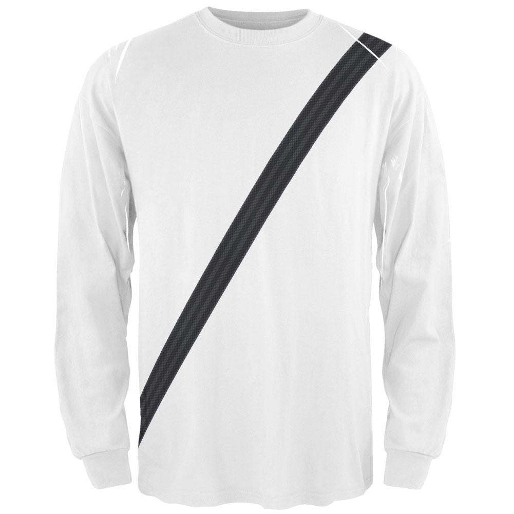 Seatbelt Funny All Over Adult Long Sleeve T-Shirt Men's Long Sleeves Old Glory 2XL White 