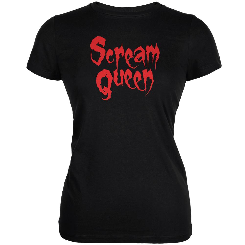 Scream Queen Black Juniors Soft T-Shirt Juniors T-Shirts Old Glory SM Black 