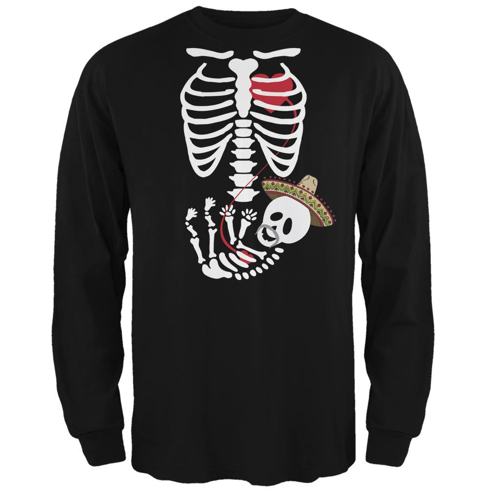 Cinco de Mayo Baby Skeleton Black Adult Long Sleeve T-Shirt Men's Long Sleeves Old Glory   