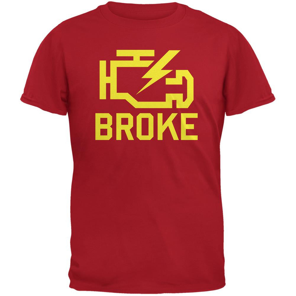 Automotive Broke Engine Light Red Adult T-Shirt Men's T-Shirts Old Glory 2XL Red 