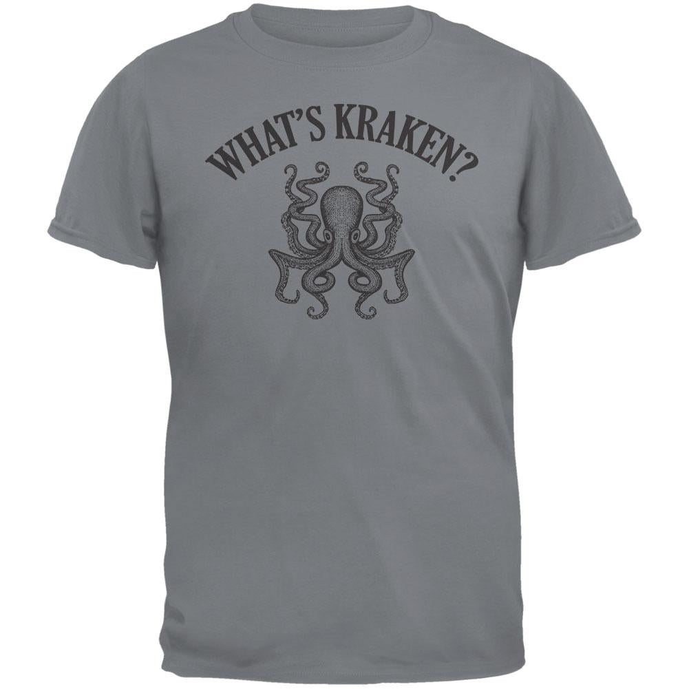 What's Kraken? Storm Grey Adult T-Shirt Men's T-Shirts Old Glory 2XL Grey 