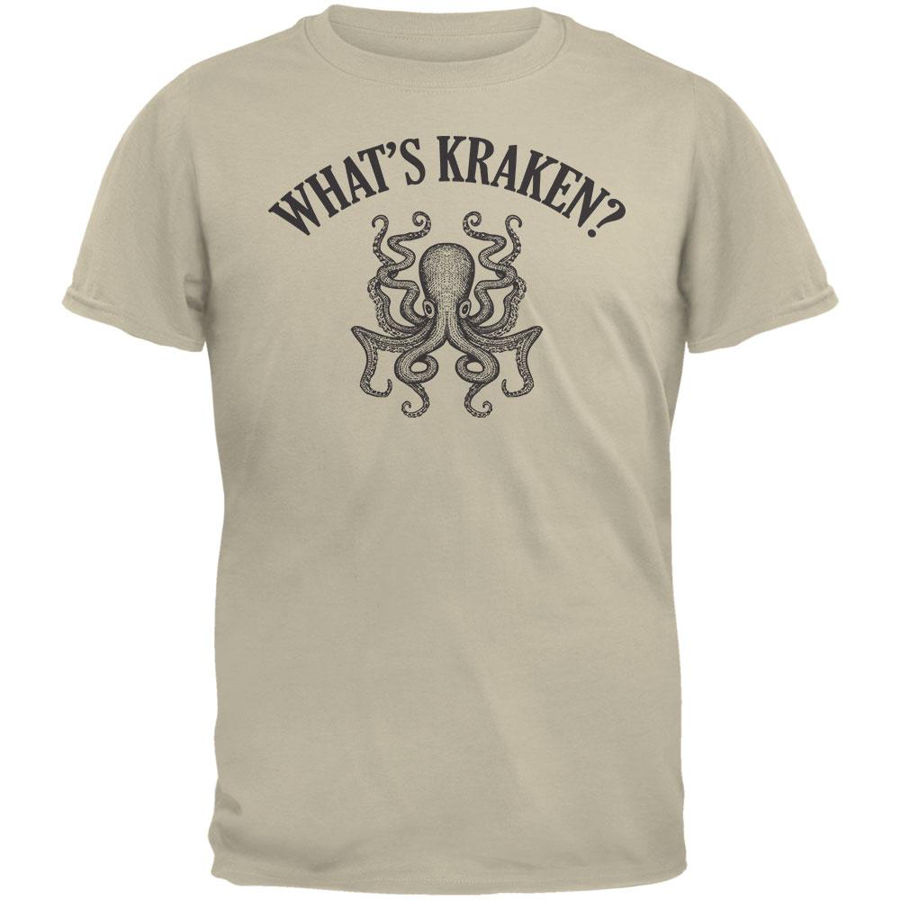 What's Kraken? Tan Adult T-Shirt Men's T-Shirts Old Glory 2XL Beige 