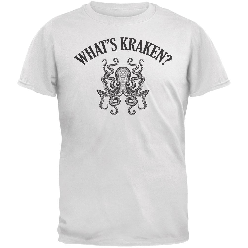 What's Kraken? White Adult T-Shirt Men's T-Shirts Old Glory 2XL White 