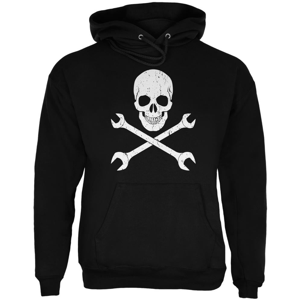 Automotive Skull And Wrenches Black Adult Hoodie Men's Hoodies Old Glory 2XL Black 