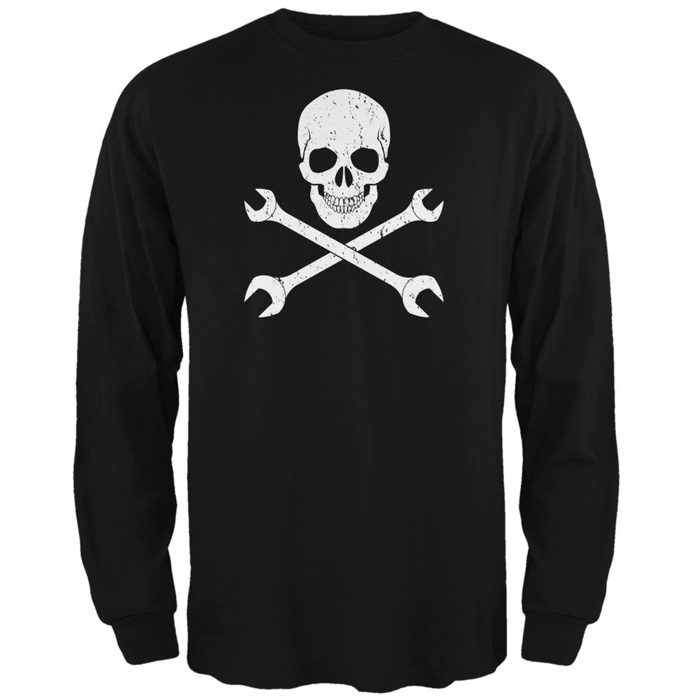 Automotive Skull And Wrenches Black Adult Long Sleeve T-Shirt Men's Long Sleeves Old Glory 2XL Black 