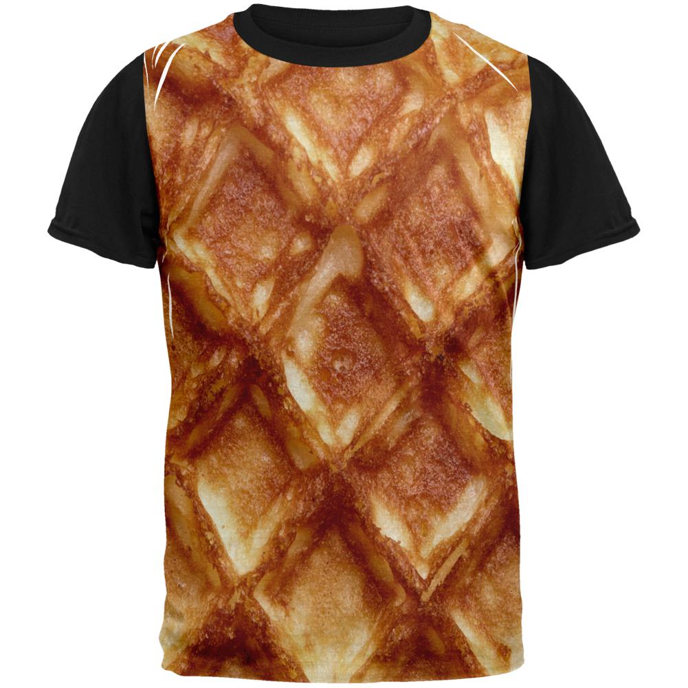 Waffle Adult Black Back T-Shirt Men's T-Shirts Old Glory LG White 