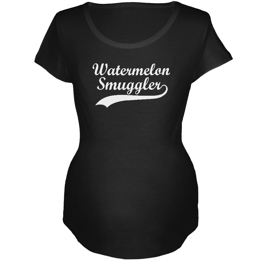 Watermelon Smuggler Black Maternity Soft T-Shirt Maternity T-Shirts Old Glory 2XL Black 