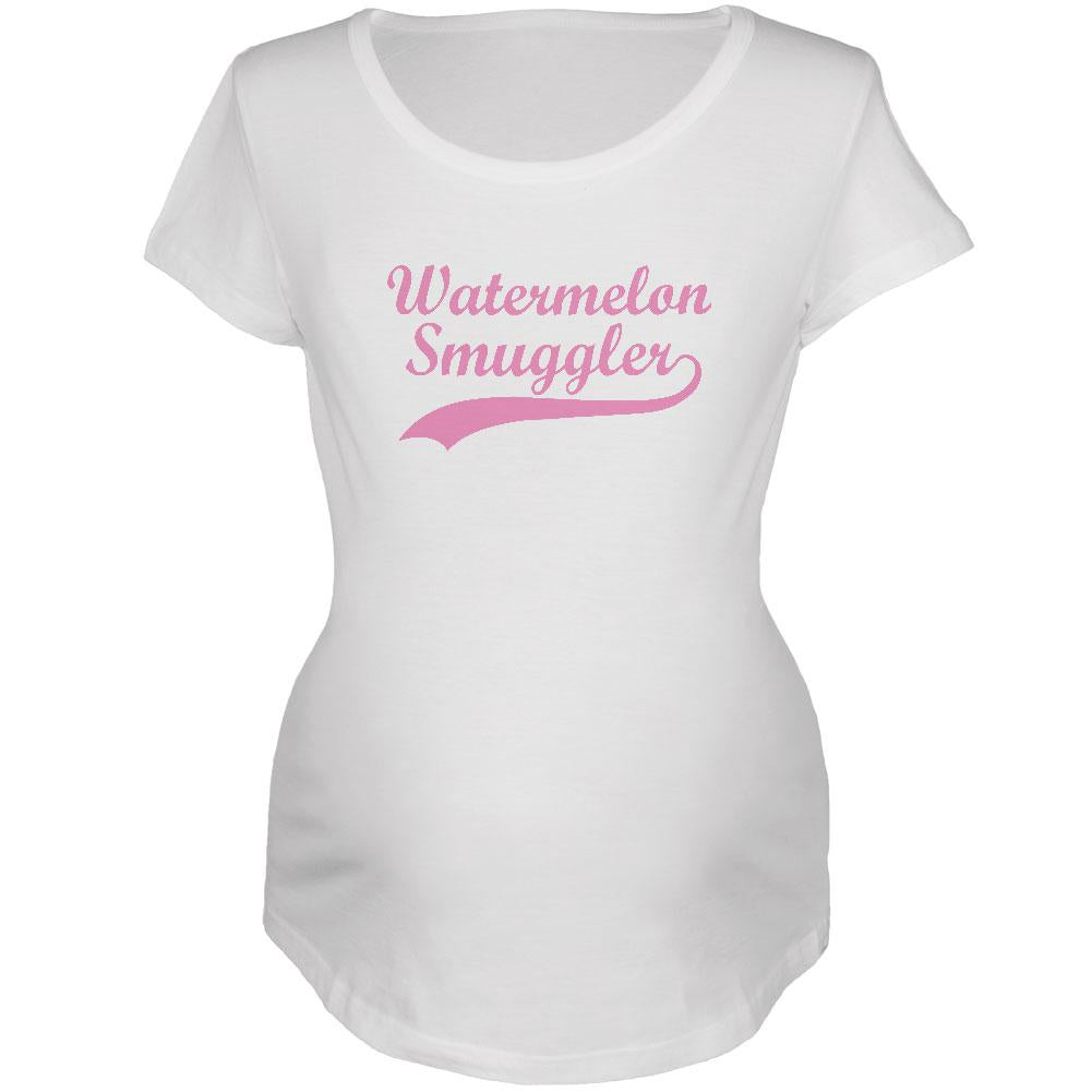 Watermelon Smuggler White Maternity Soft T-Shirt Maternity T-Shirts Old Glory 2XL White 