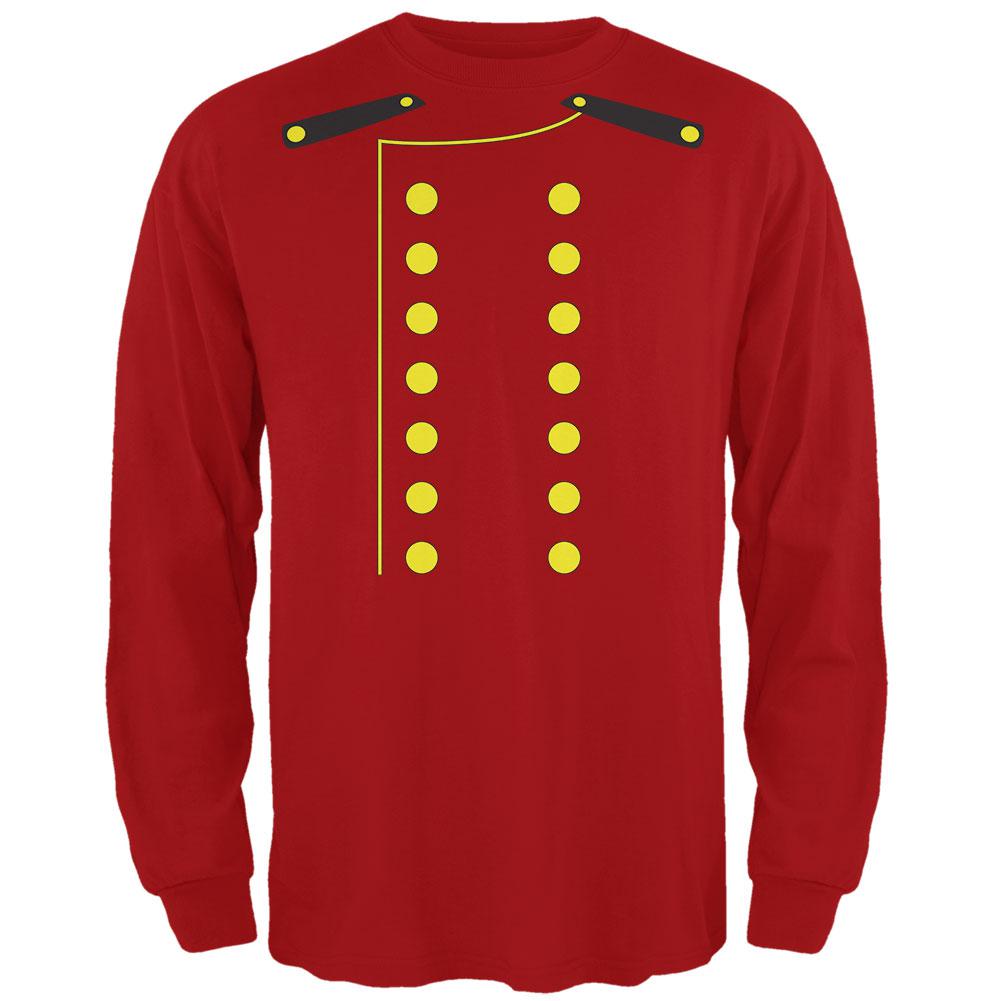 Halloween Hotel Bellhop Costume Red Adult Long Sleeve T-Shirt Men's Long Sleeves Old Glory 2XL Red 