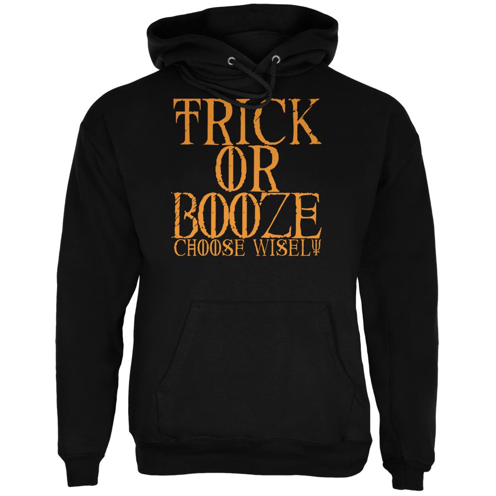 Halloween Trick or Booze Black Adult Hoodie Men's Hoodies Old Glory SM Black 