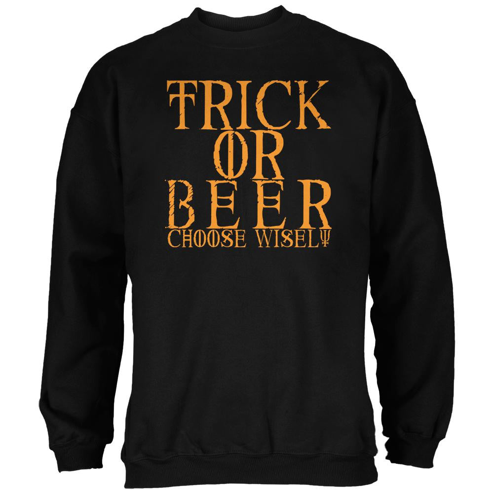 Halloween Trick or Beer Black Adult Sweatshirt Men's Sweatshirts Old Glory   