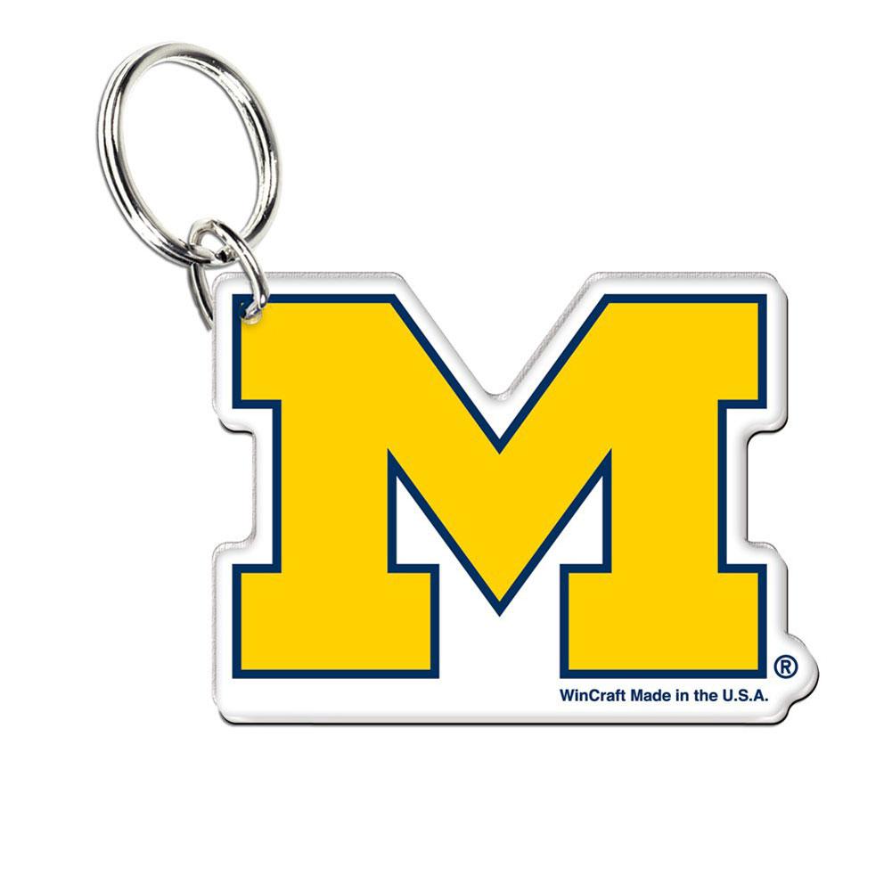 Michigan Wolverines - Logo Acrylic Keychain Keychains Old Glory OS Yellow 