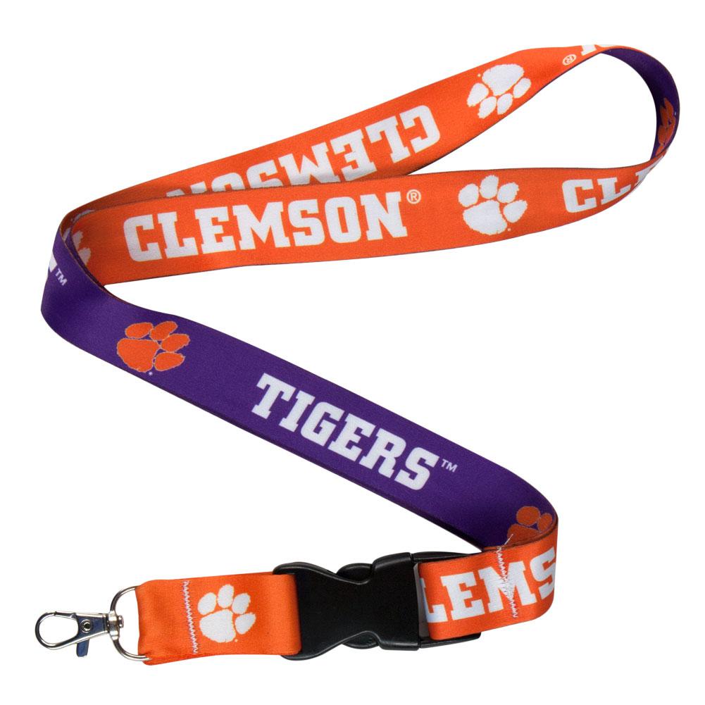 Clemson Tigers - Name and Logo Lanyard Lanyards Old Glory OS Multicoloured 