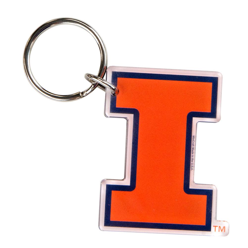 Illinois Fighting Illini - Logo Acrylic Keychain Keychains Old Glory OS Orange 