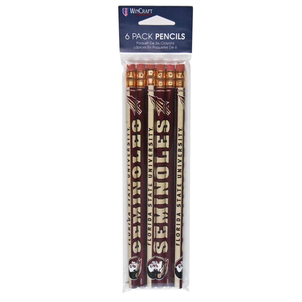 Florida State Seminoles - Pencil 6 Pack Pencils Old Glory OS Red 