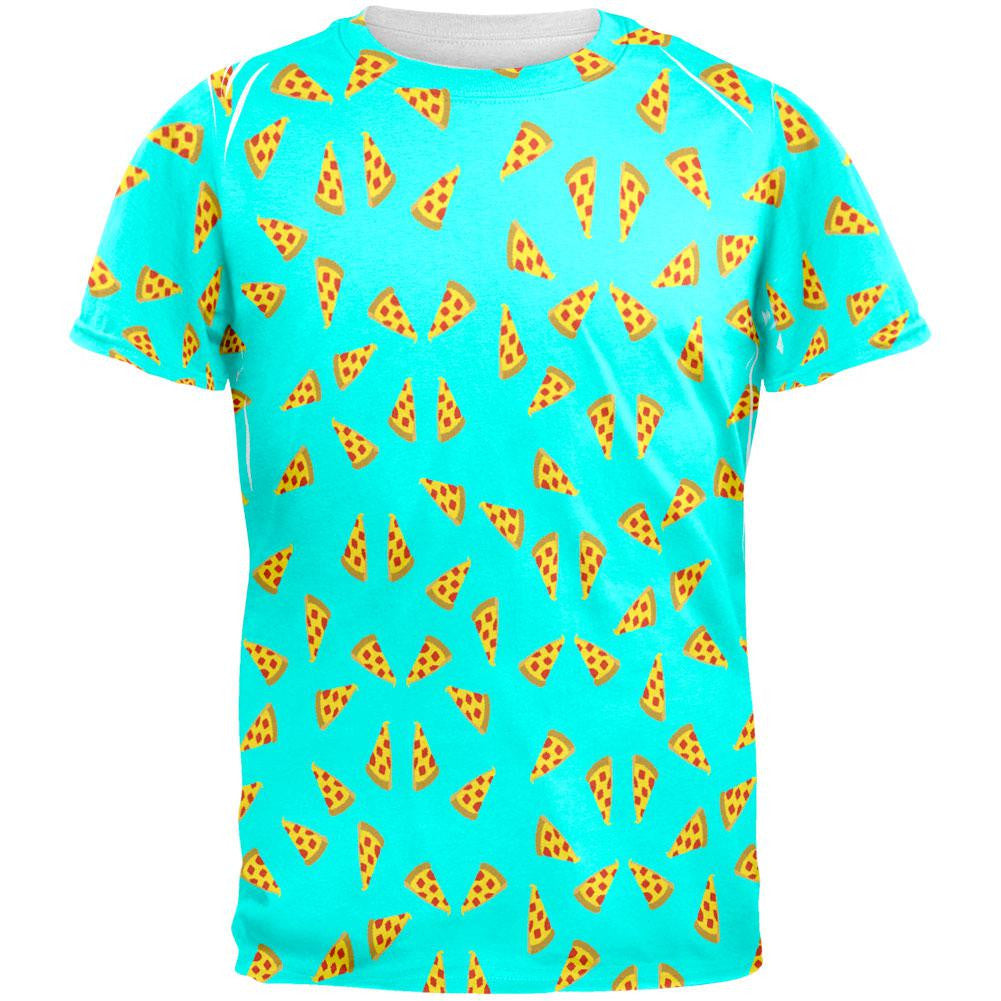 8 Bit Pizza Slices All Over Adult T-Shirt Men's T-Shirts Old Glory 2XL White 