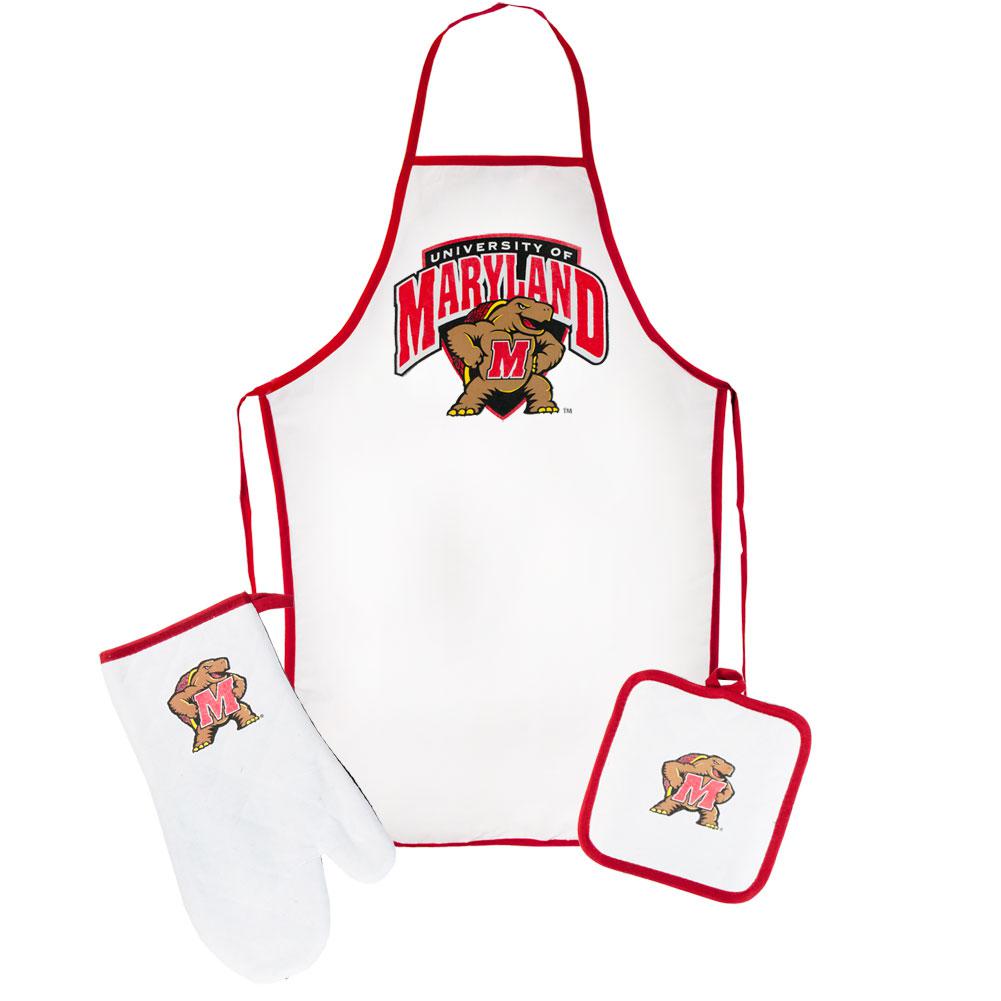 Maryland Terrapins - Logo Barbeque Tailgate Set Grill Sets Old Glory OS White 