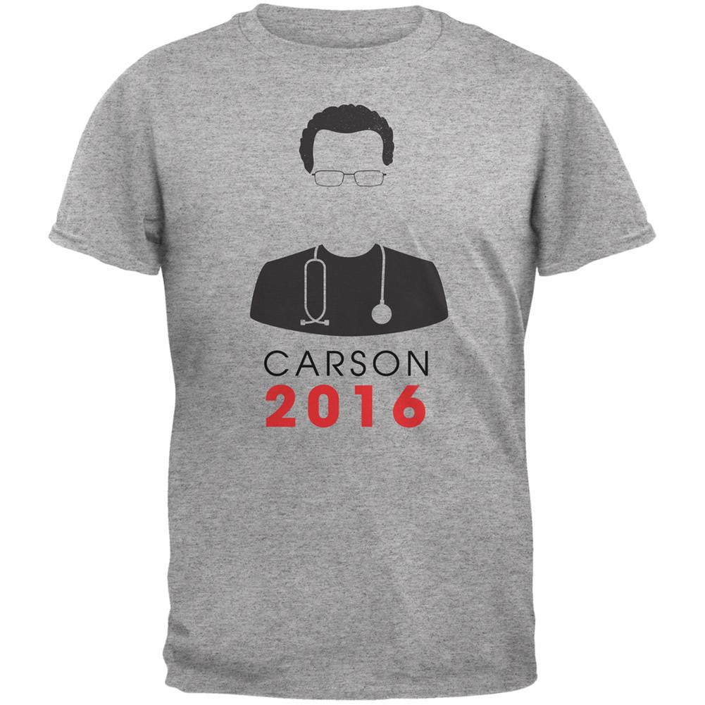 Election 2016 Ben Carson Minimalist Heather Grey Adult T-Shirt Men's T-Shirts Old Glory 2XL Grey 