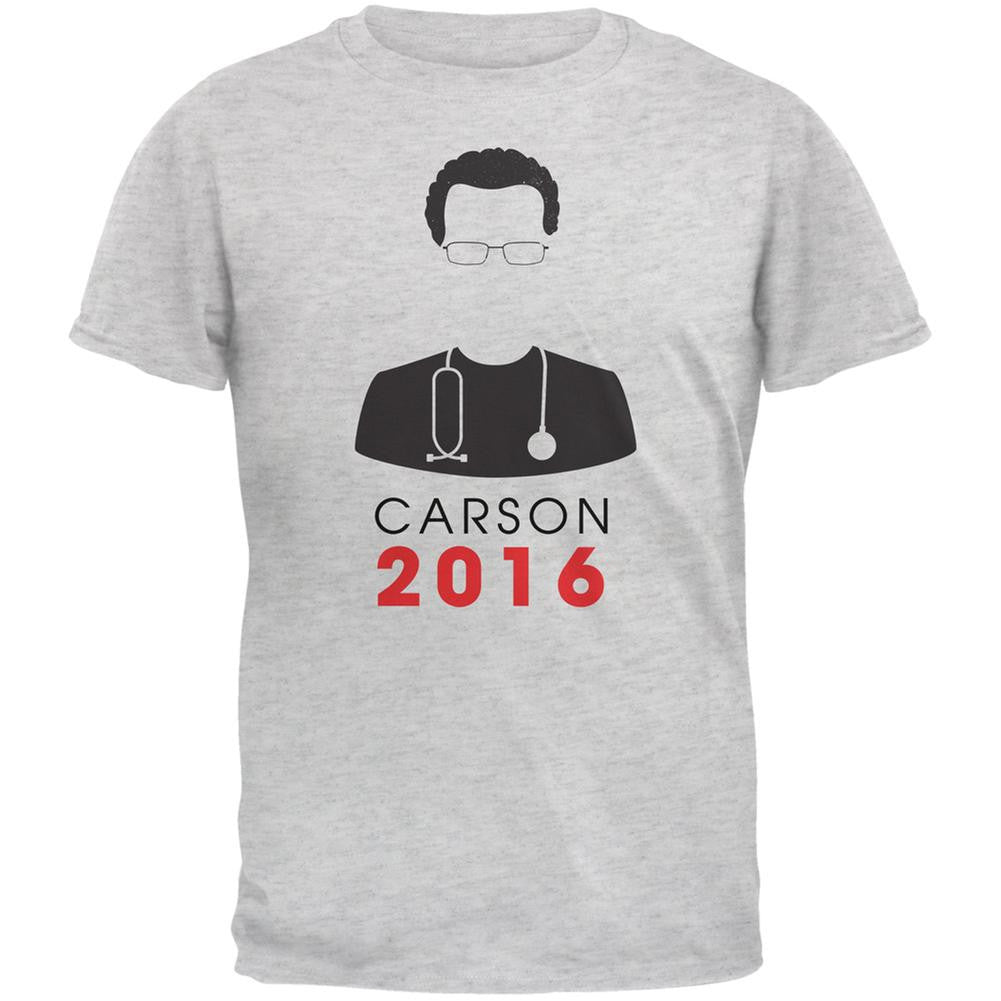 Election 2016 Ben Carson Minimalist Light Heather Grey Adult T-Shirt Men's T-Shirts Old Glory 2XL Grey 