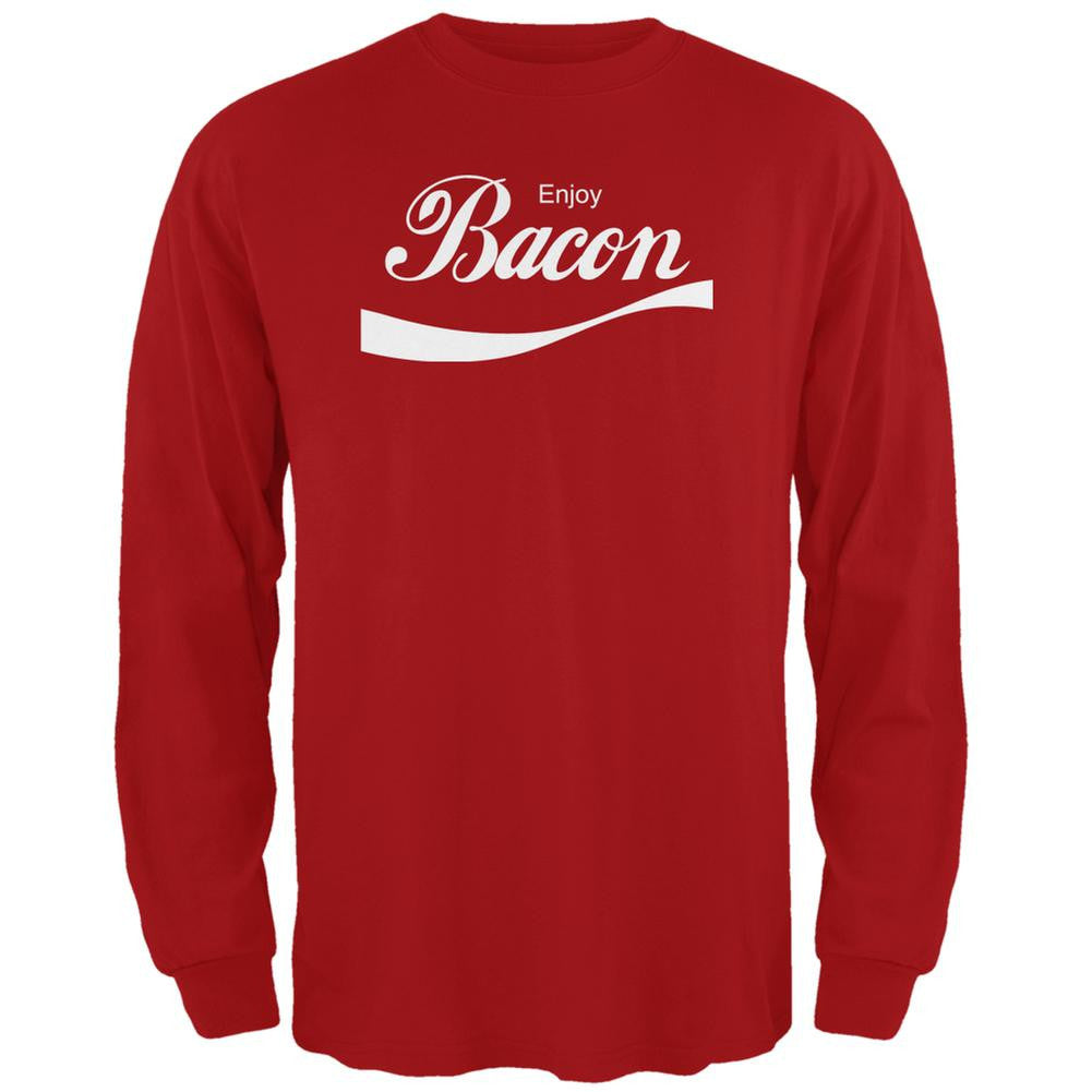 Enjoy Bacon Red Adult Long Sleeve T-Shirt Men's Long Sleeves Old Glory 2XL Red 