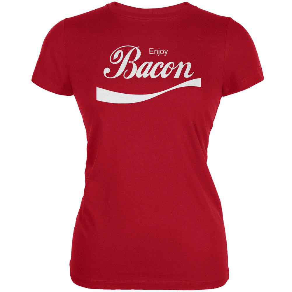 Enjoy Bacon Red Juniors Soft T-Shirt Juniors T-Shirts Old Glory 2XL Red 