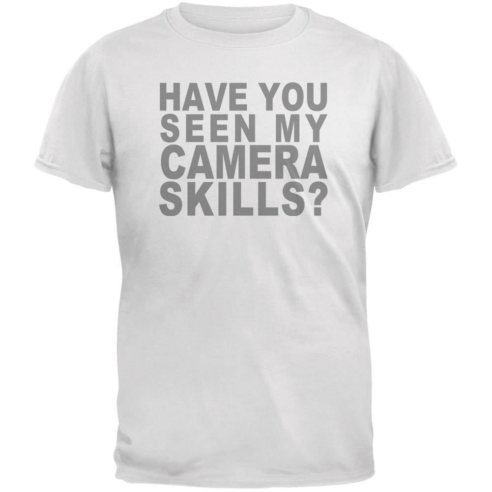 My Camera Skills Flip Up Flash White Adult T-Shirt Men's T-Shirts Old Glory 2XL White 
