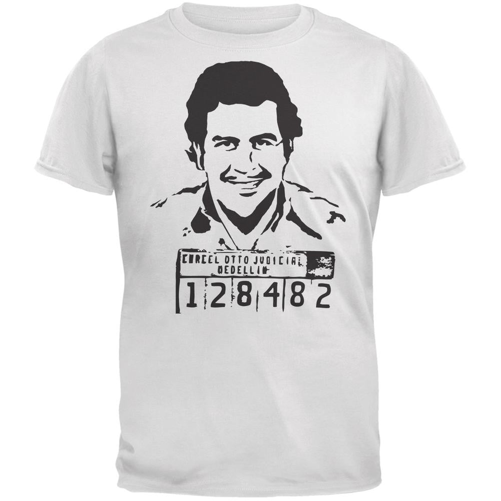 Pablo Escobar White Adult T-Shirt Men's T-Shirts Old Glory 2XL White 