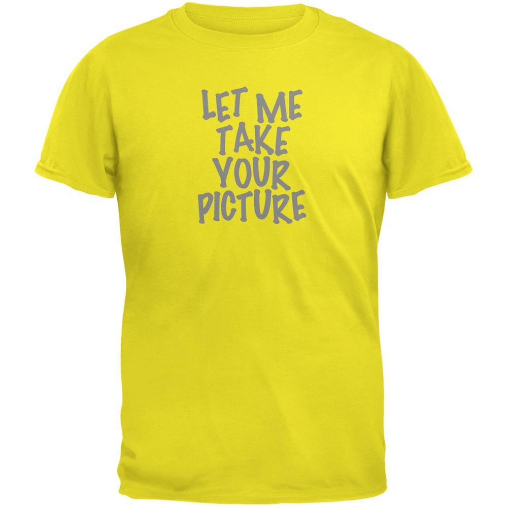 Take Your Photo Camera Flip Up Flash Bright Yellow Adult T-Shirt Men's T-Shirts Old Glory 2XL Yellow 