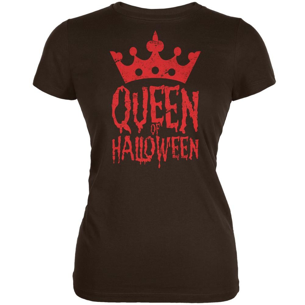 Halloween Queen Of Halloween Brown Juniors Soft T-Shirt Juniors T-Shirts Old Glory 2XL Brown 