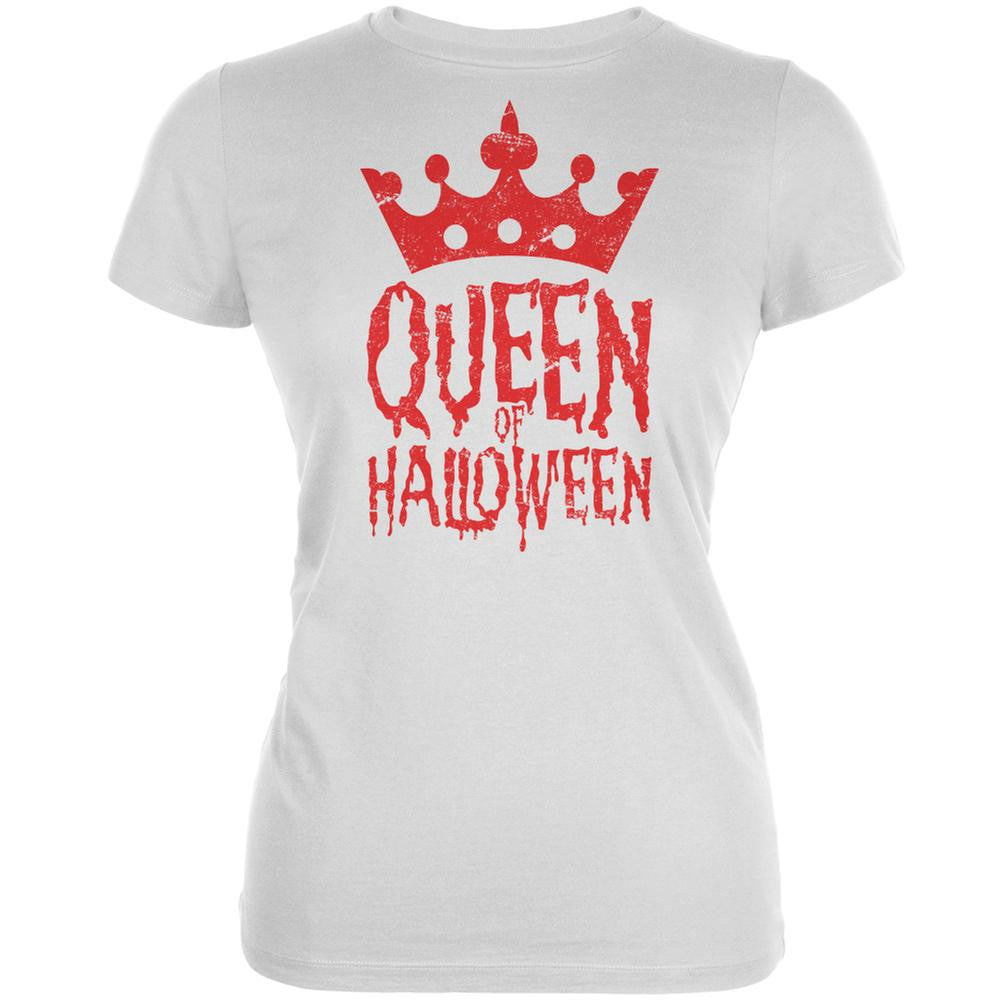 Halloween Queen Of Halloween White Juniors Soft T-Shirt Juniors T-Shirts Old Glory 2XL White 